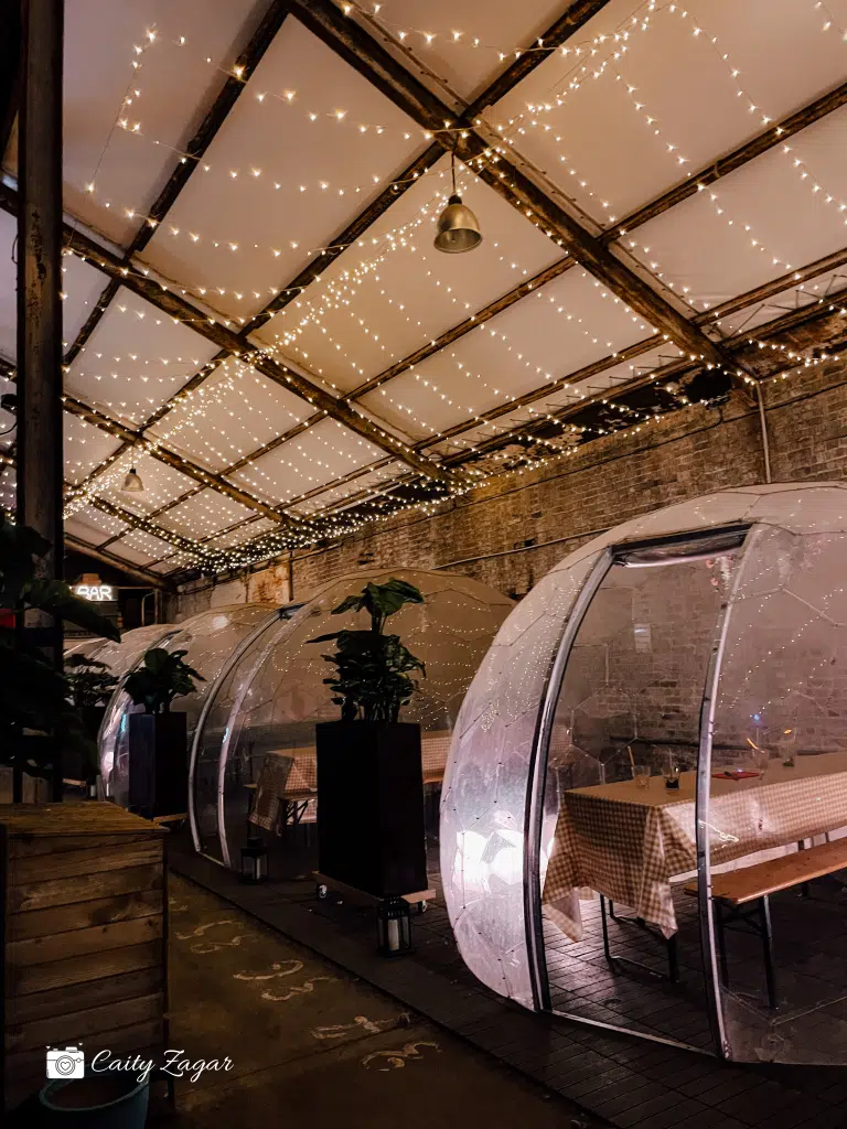 the indoor igloos from la friche gourmande