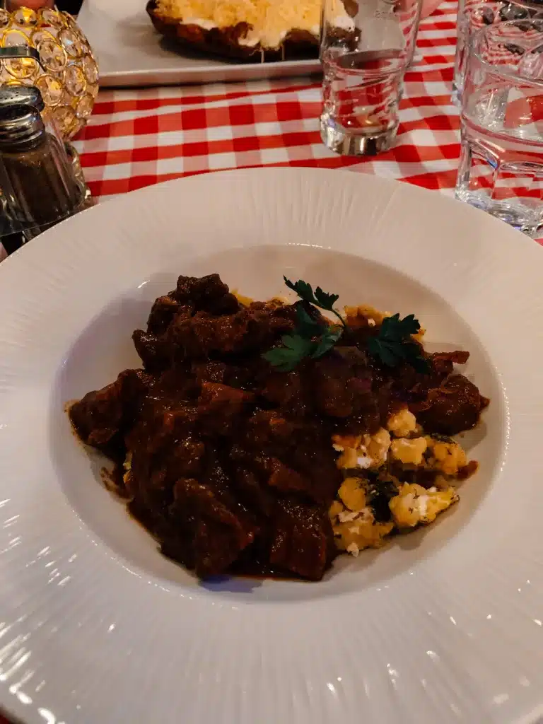 A goulash meal in Budapest
