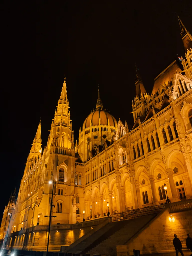 The Budapest Parliament buildings at night