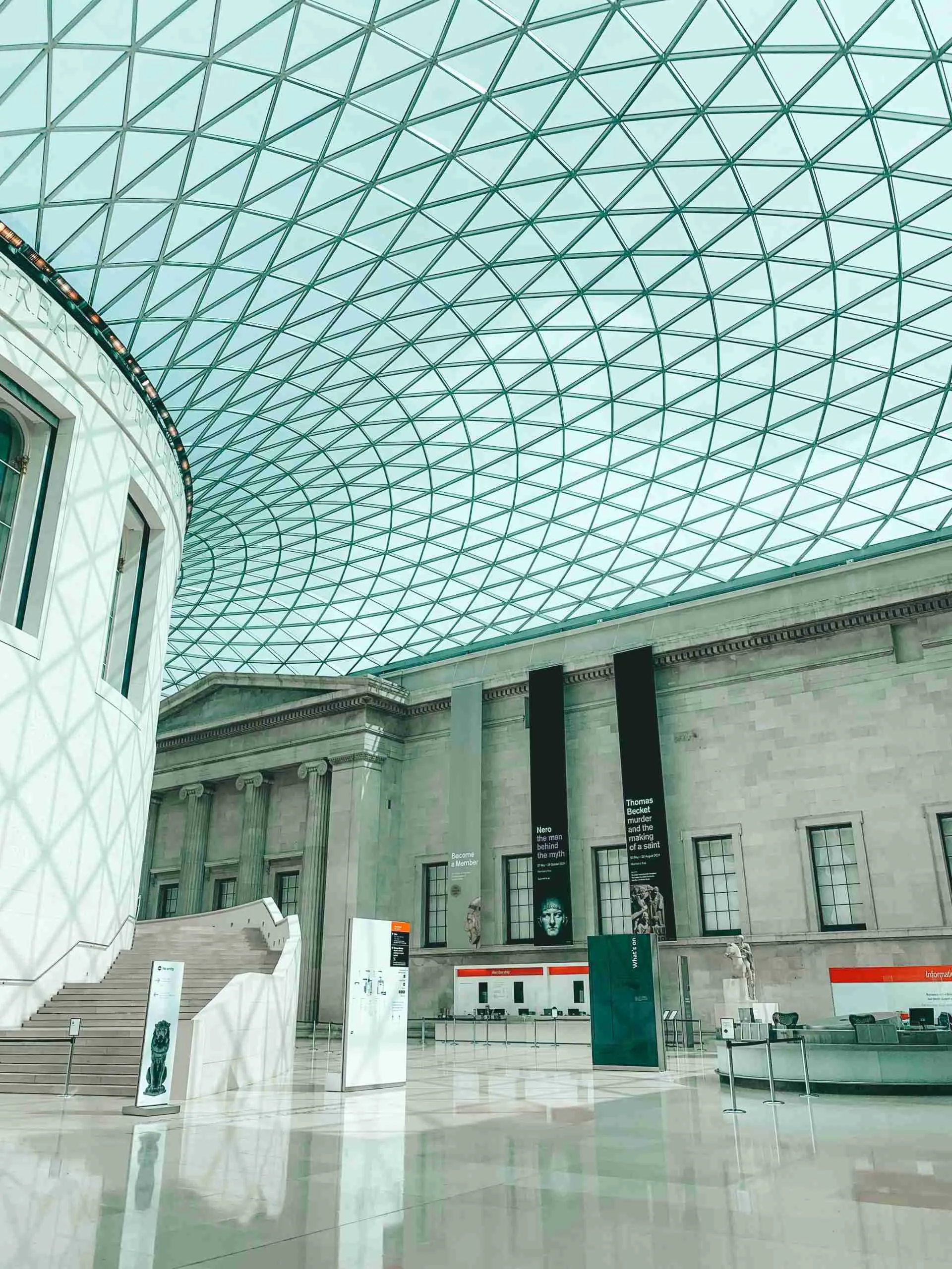 The main atrium of the British Museum , one of the most famous of London's museums