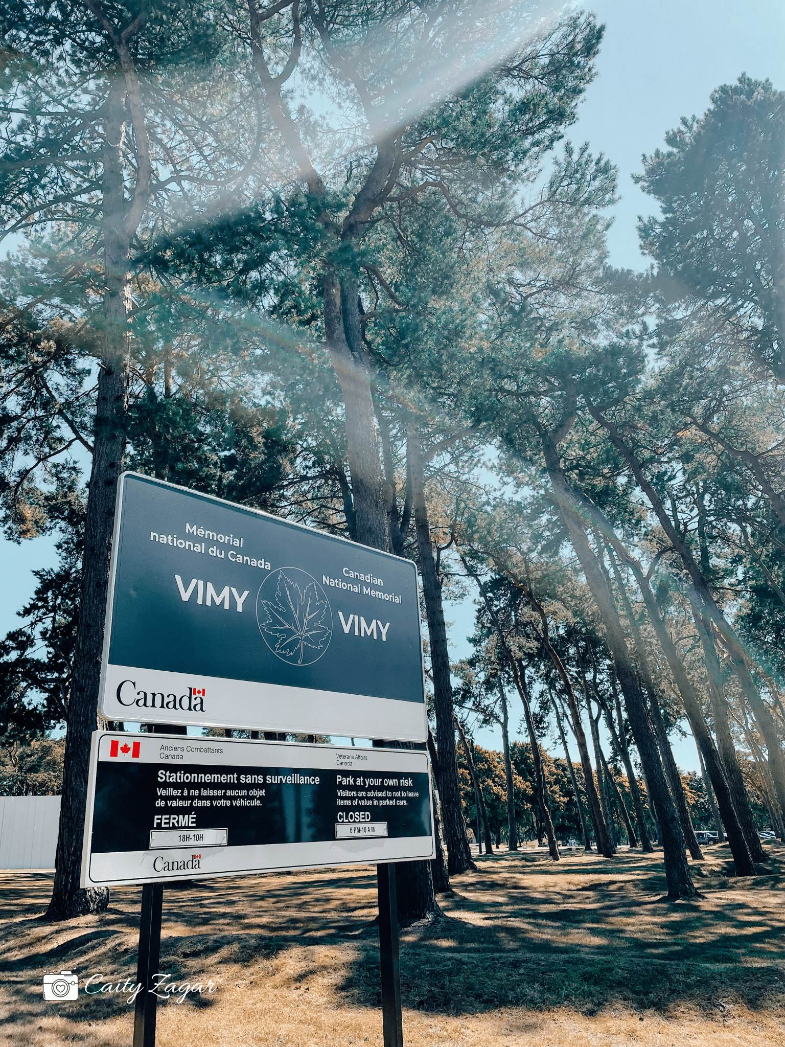 The entrance to the Vimy Ridge site 