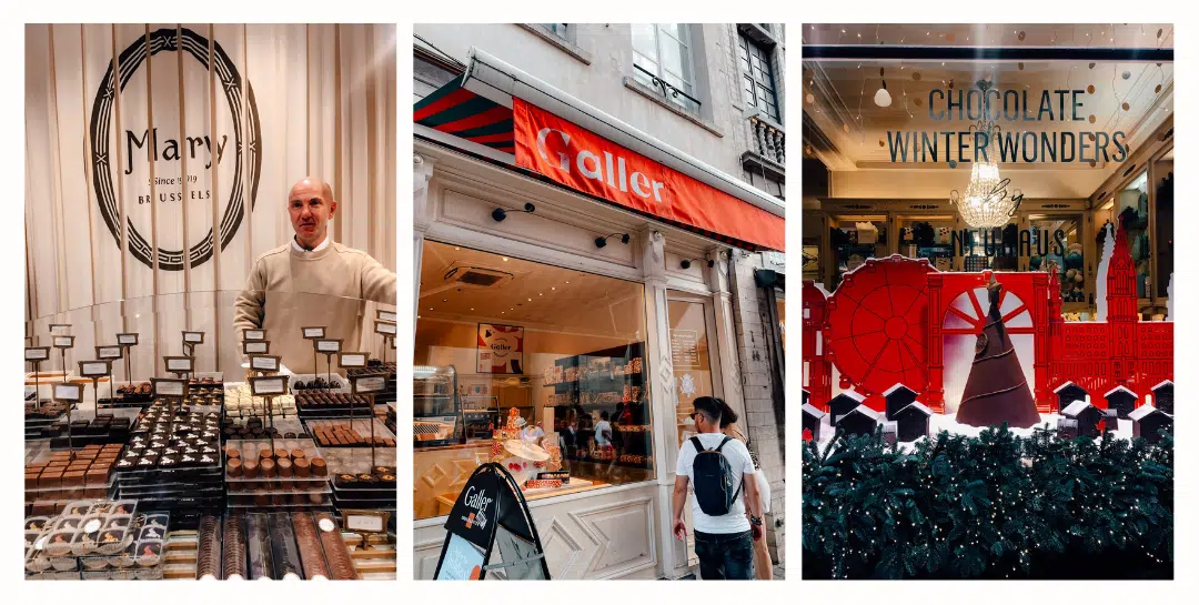 3 authentic Belgian chocolate shops to try when you are visiting Brussels including Mary, Neuhaus and Galler