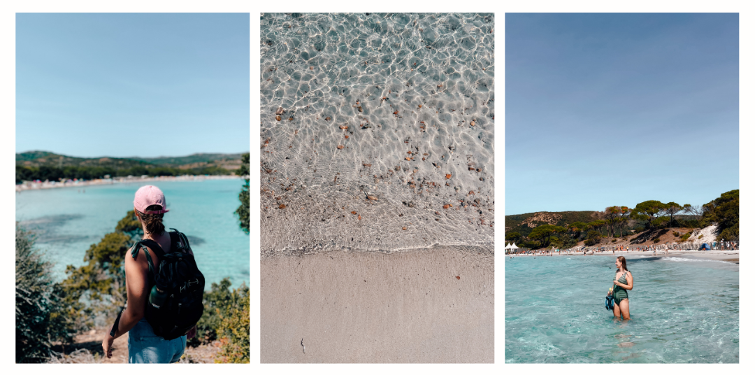 3 photos of the clear turquoise waters in Corsica 