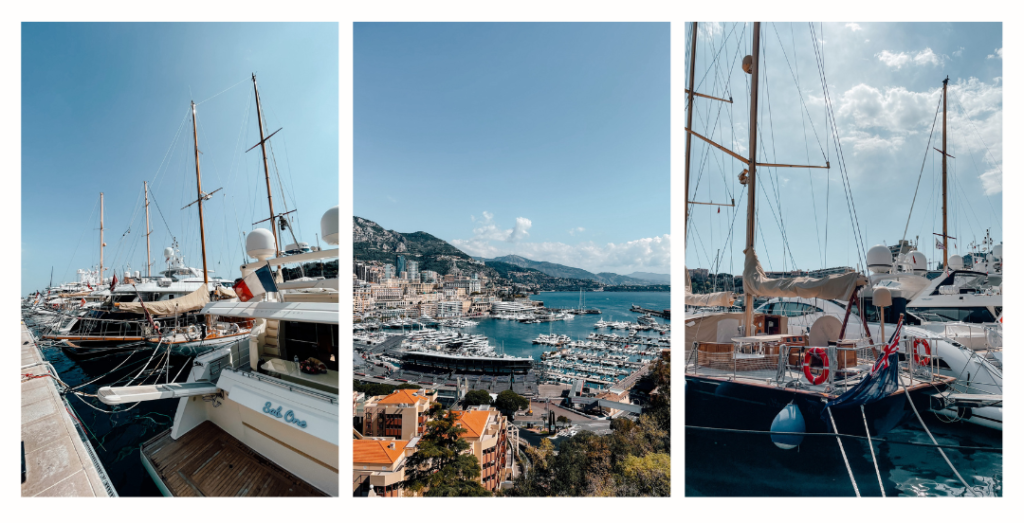 Large yachts sit at the main port in Monaco 