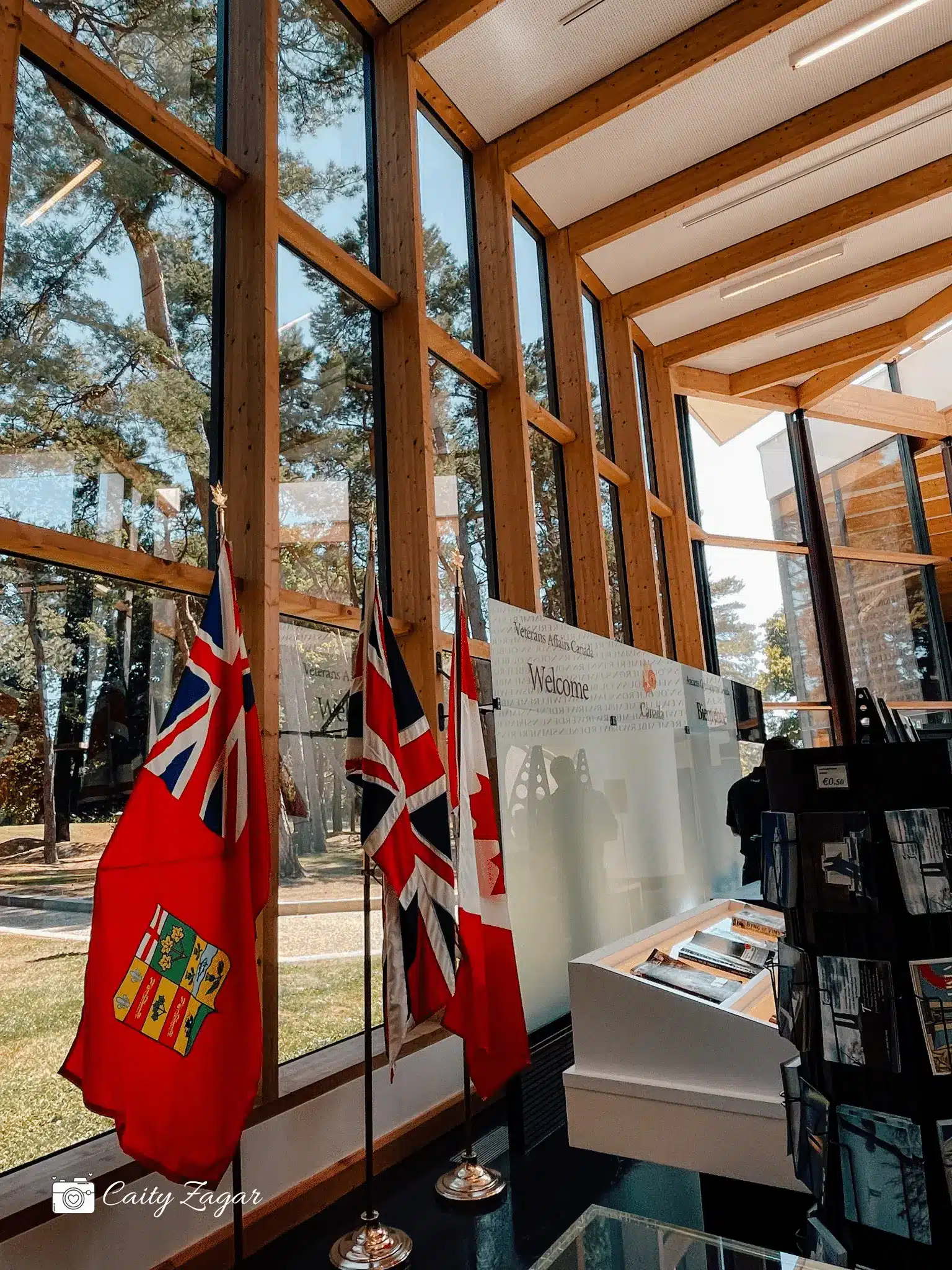 Inside the Vimy Ridge Memorial visitor centre 