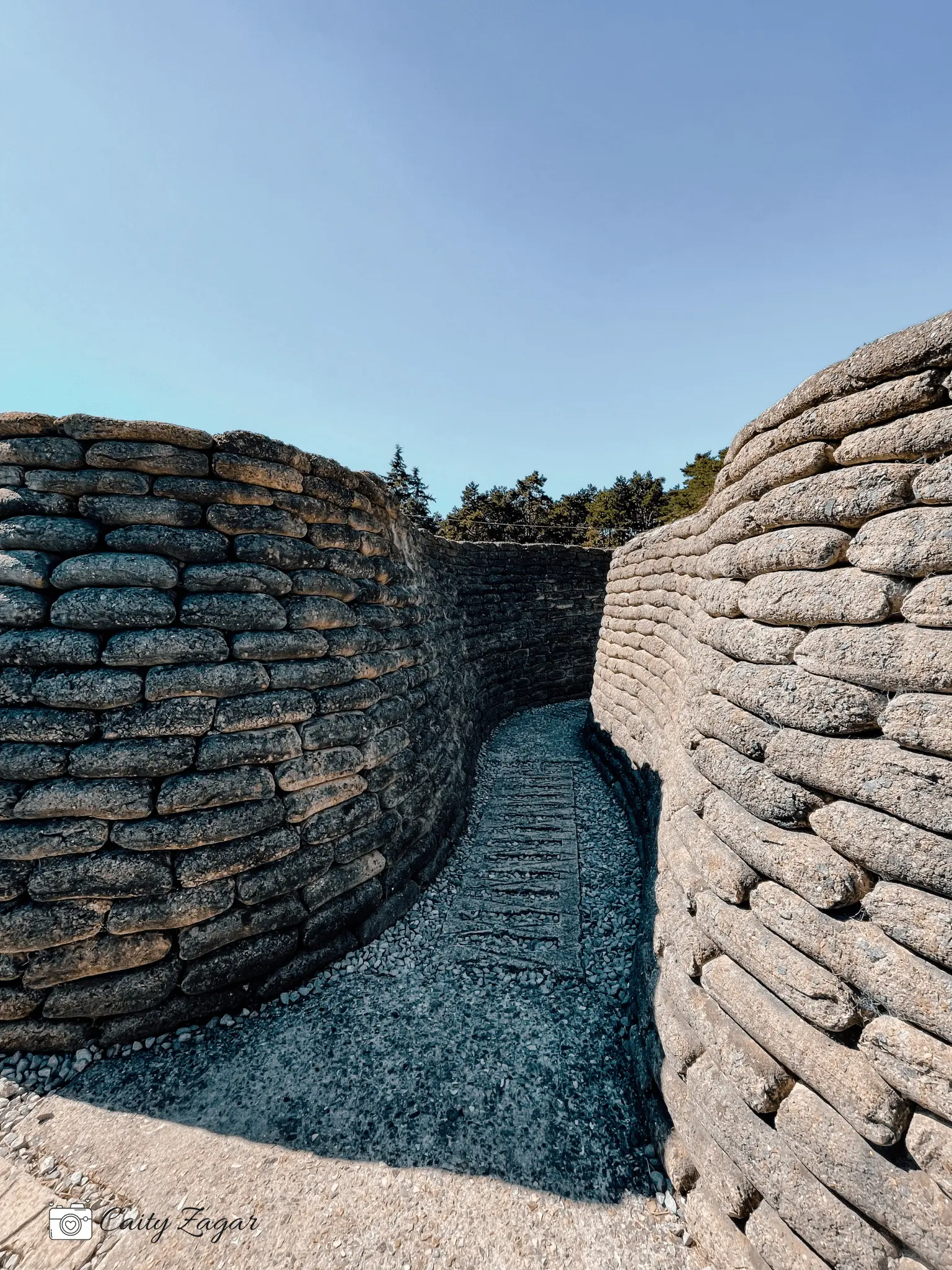 The recreated, preserved trenches at the Vimy Ridge Memorial 