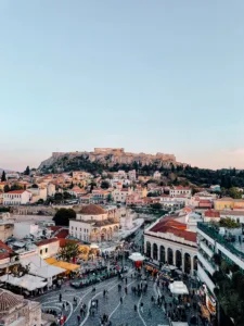 Athens skyline overlooking Monastiraki Square